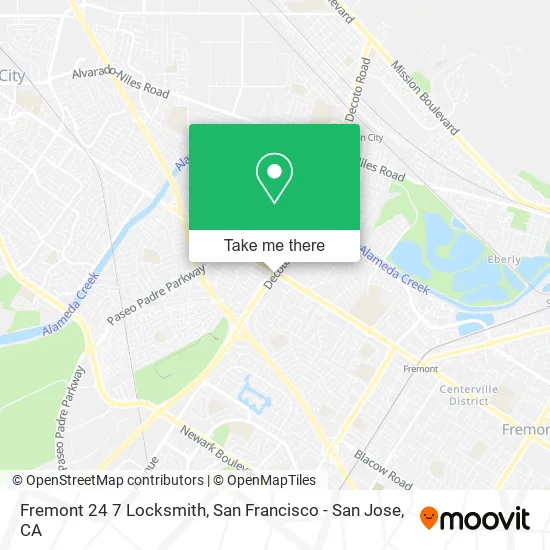 Mapa de Fremont 24 7 Locksmith