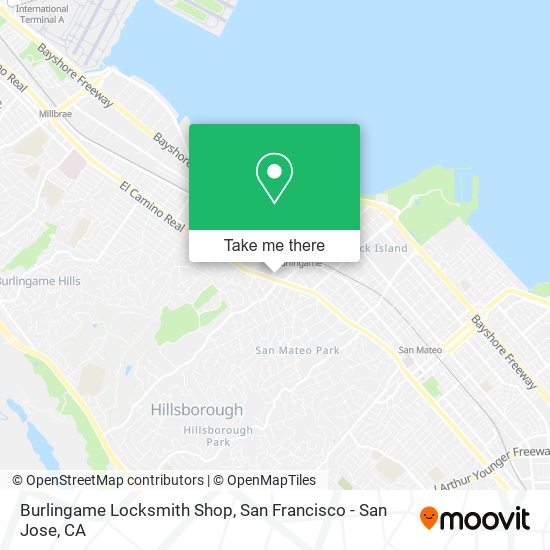 Mapa de Burlingame Locksmith Shop