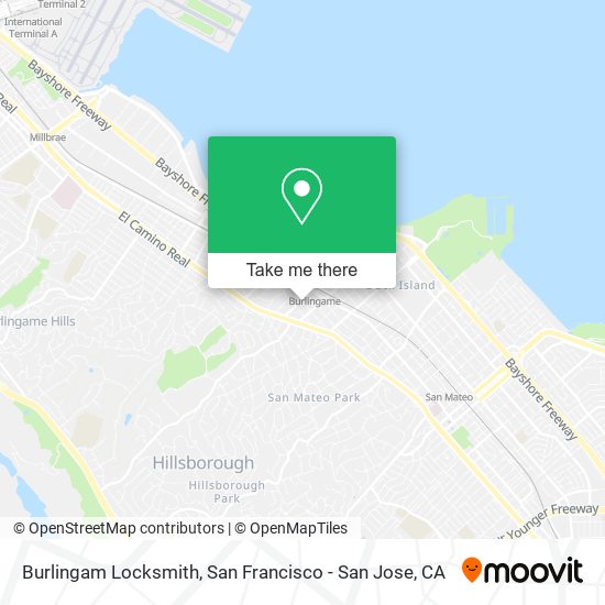 Burlingam Locksmith map