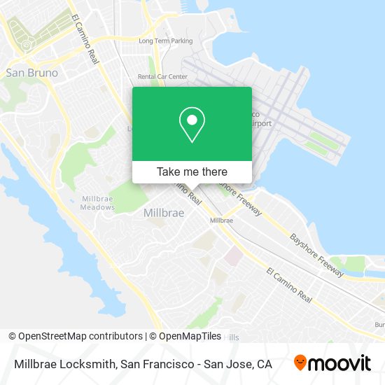 Mapa de Millbrae Locksmith