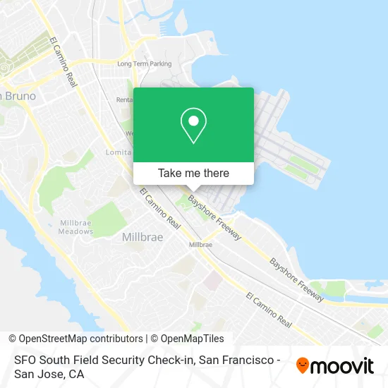 SFO South Field Security Check-in map