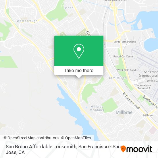 San Bruno Affordable Locksmith map