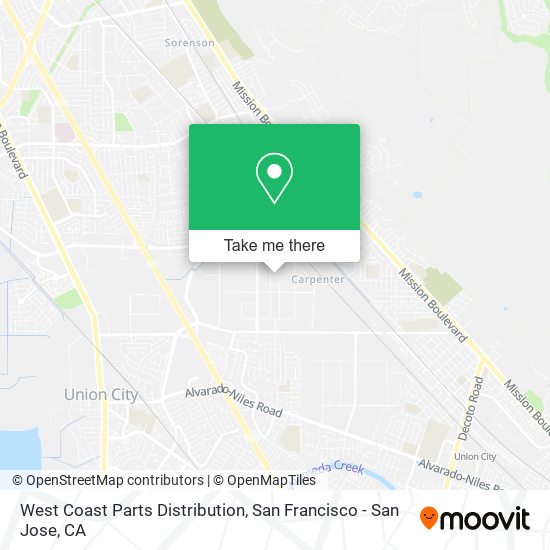 West Coast Parts Distribution map