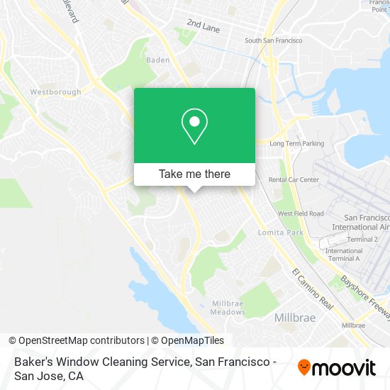Baker's Window Cleaning Service map