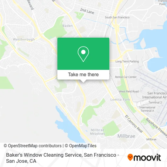 Baker's Window Cleaning Service map
