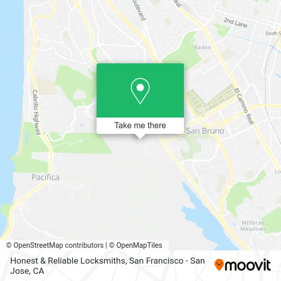 Honest & Reliable Locksmiths map