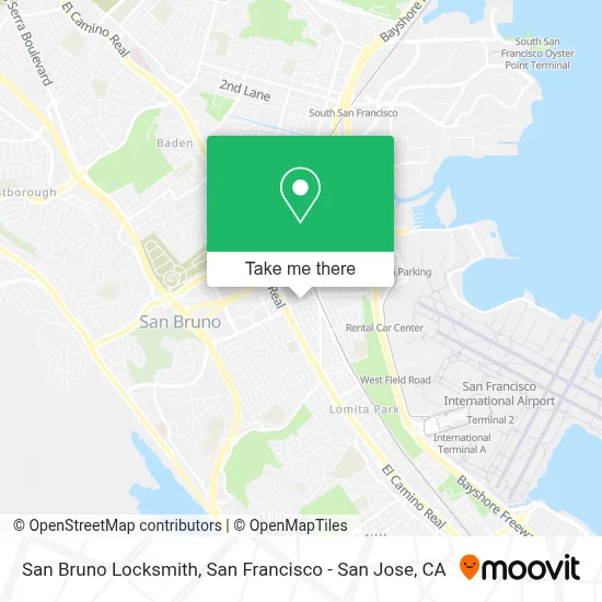 San Bruno Locksmith map