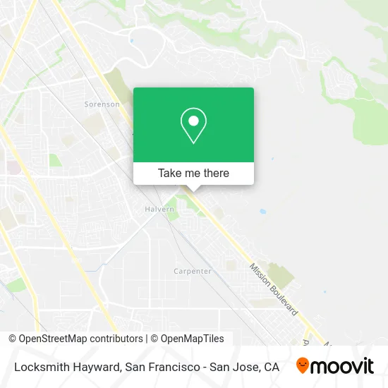 Locksmith Hayward map