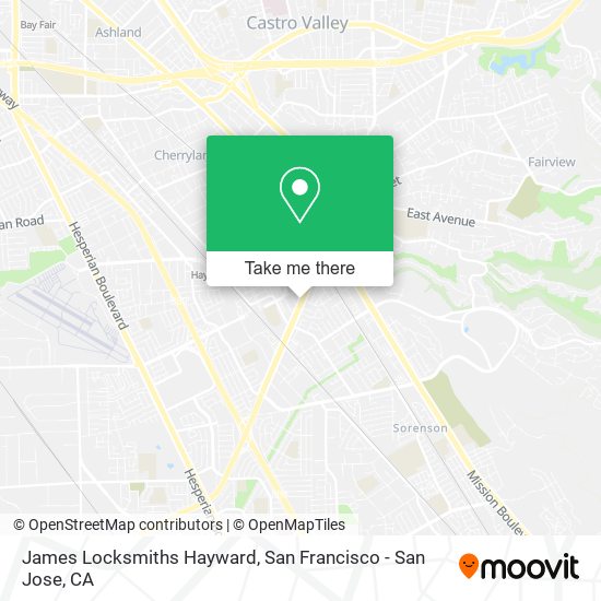 James Locksmiths Hayward map