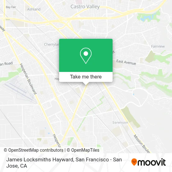 James Locksmiths Hayward map