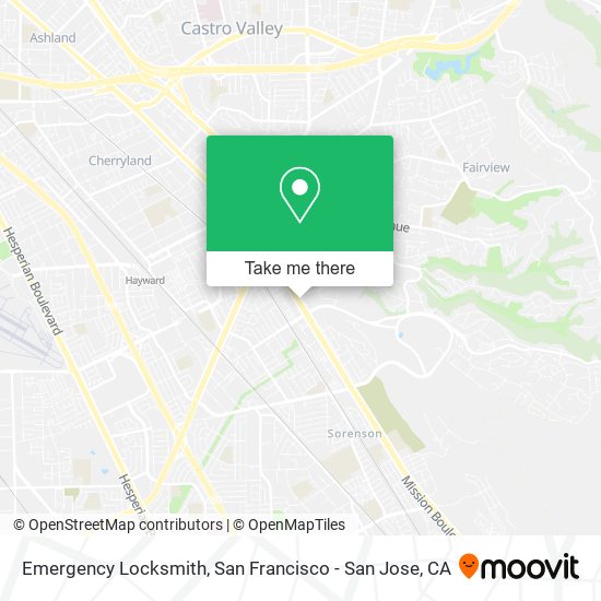 Mapa de Emergency Locksmith