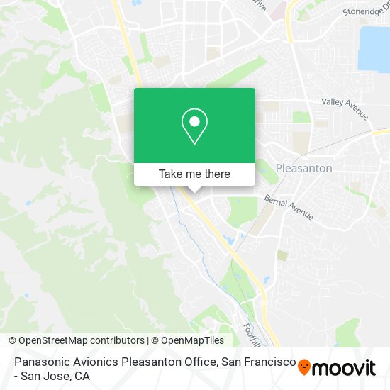 Panasonic Avionics Pleasanton Office map