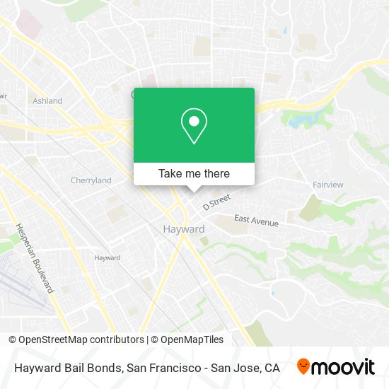 Hayward Bail Bonds map