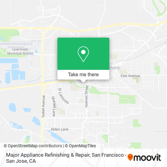 Major Appliance Refinishing & Repair map