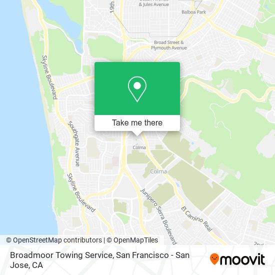 Broadmoor Towing Service map