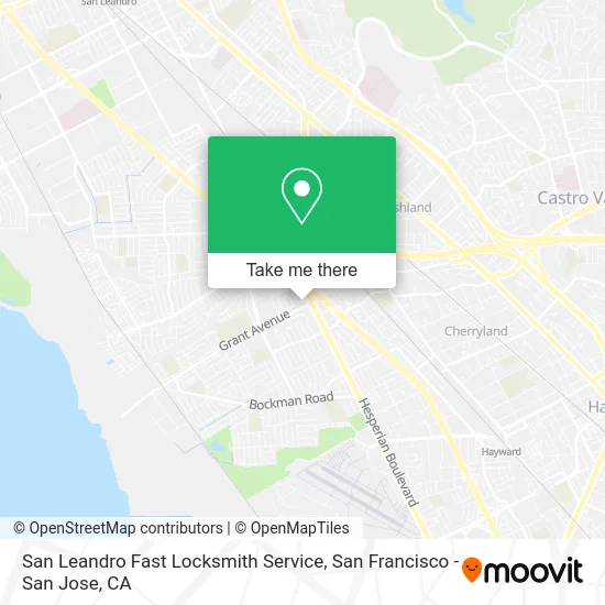 San Leandro Fast Locksmith Service map