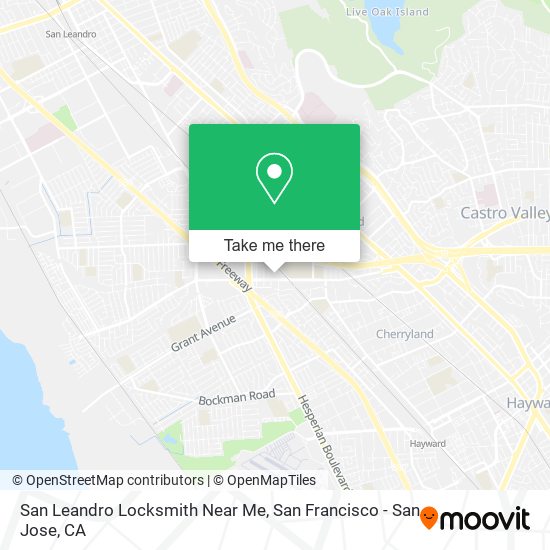 Mapa de San Leandro Locksmith Near Me