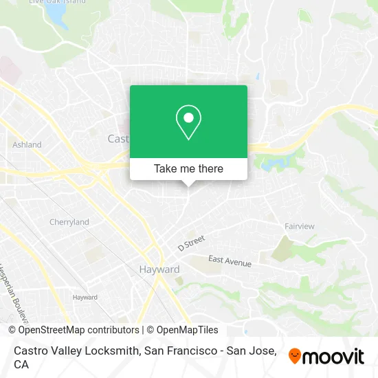 Castro Valley Locksmith map