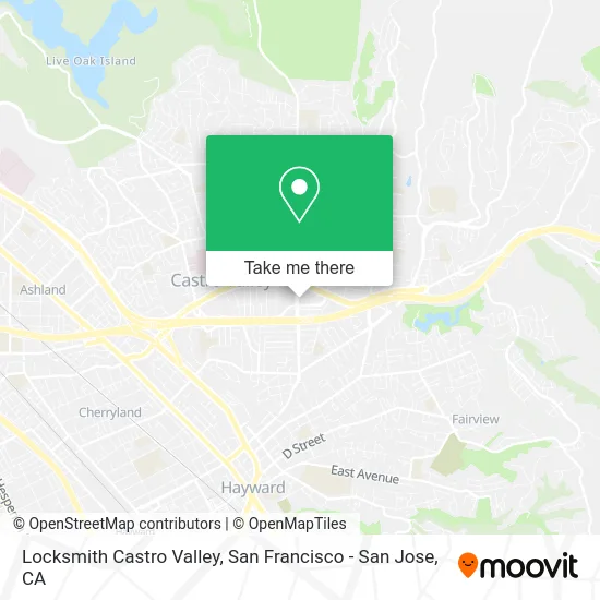 Locksmith Castro Valley map