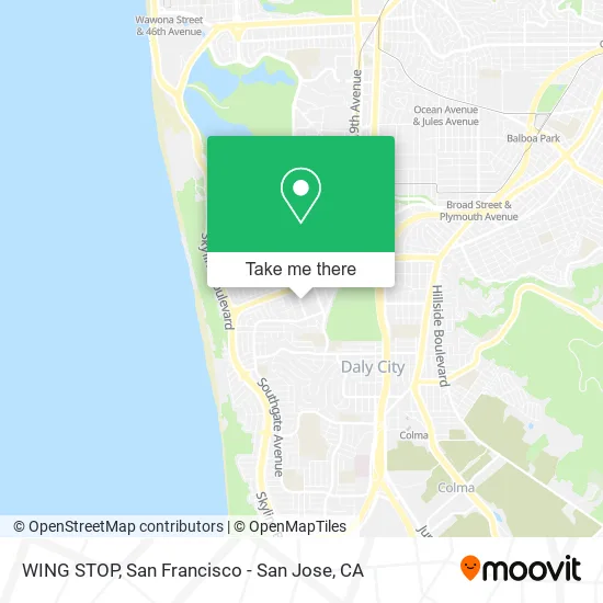 WING STOP map