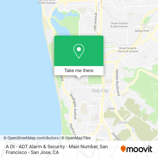 A Dt - ADT Alarm & Security - Main Number map