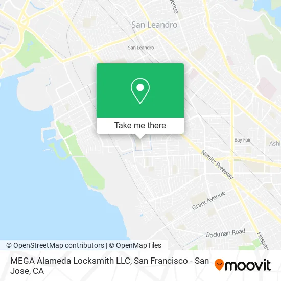 Mapa de MEGA Alameda Locksmith LLC