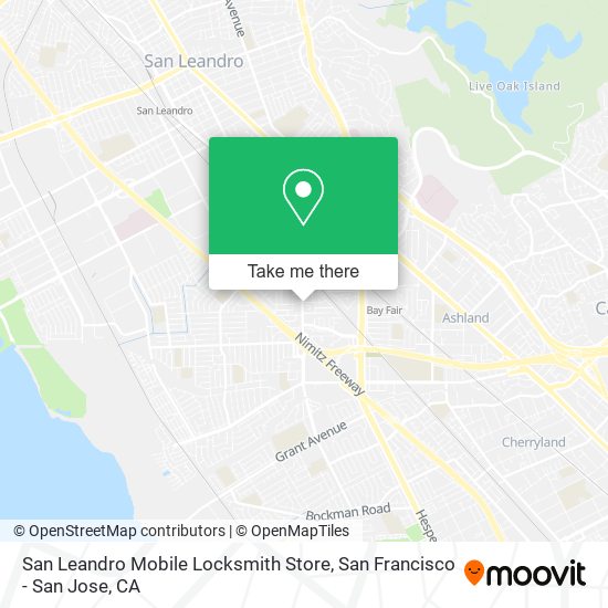 Mapa de San Leandro Mobile Locksmith Store