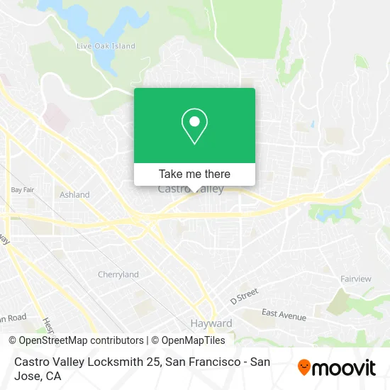 Castro Valley Locksmith 25 map