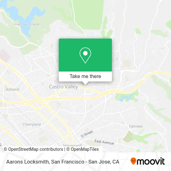 Aarons Locksmith map