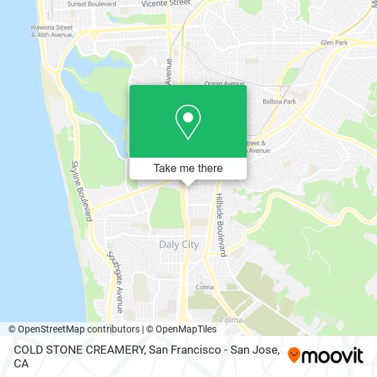 COLD STONE CREAMERY map