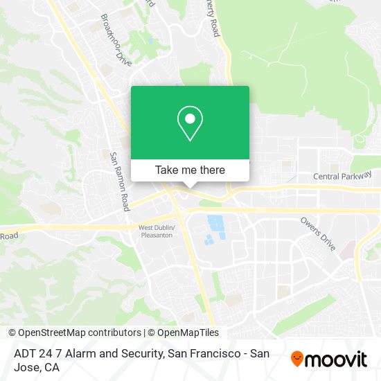 Mapa de ADT 24 7 Alarm and Security