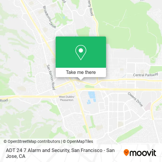 Mapa de ADT 24 7 Alarm and Security