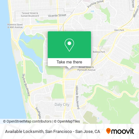 Mapa de Available Locksmith