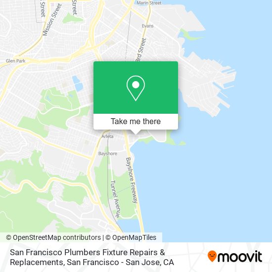 Mapa de San Francisco Plumbers Fixture Repairs & Replacements