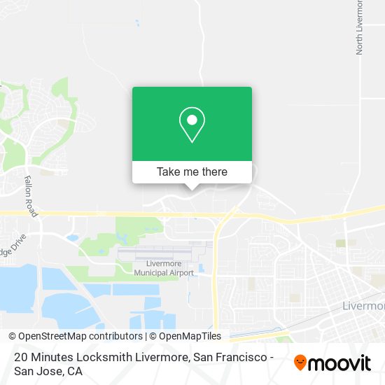 Mapa de 20 Minutes Locksmith Livermore