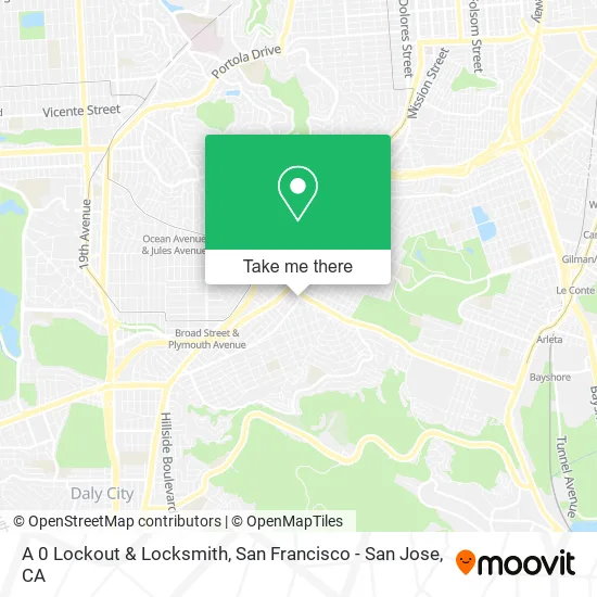 Mapa de A 0 Lockout & Locksmith