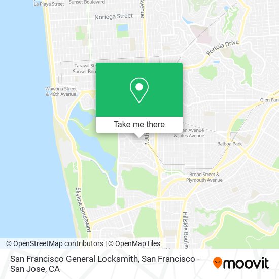 San Francisco General Locksmith map