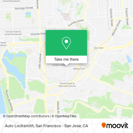Auto Locksmith map