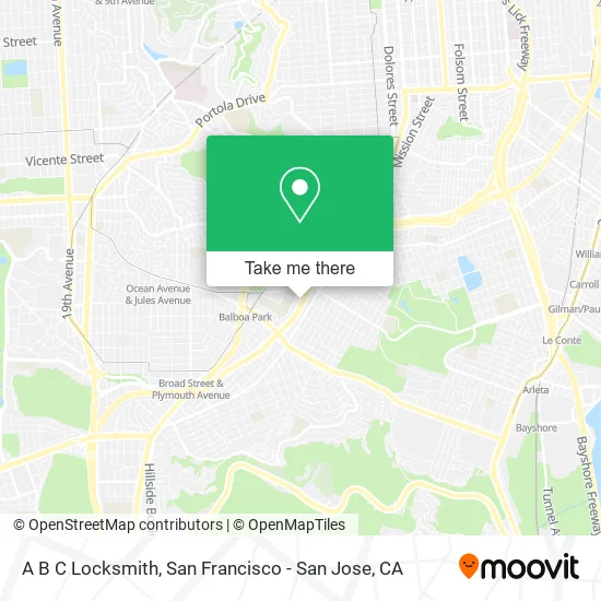 Mapa de A B C Locksmith