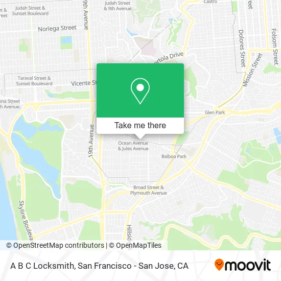 A B C Locksmith map