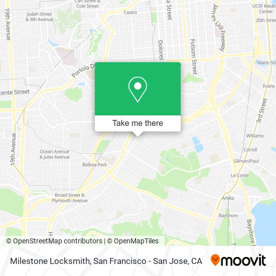 Mapa de Milestone Locksmith