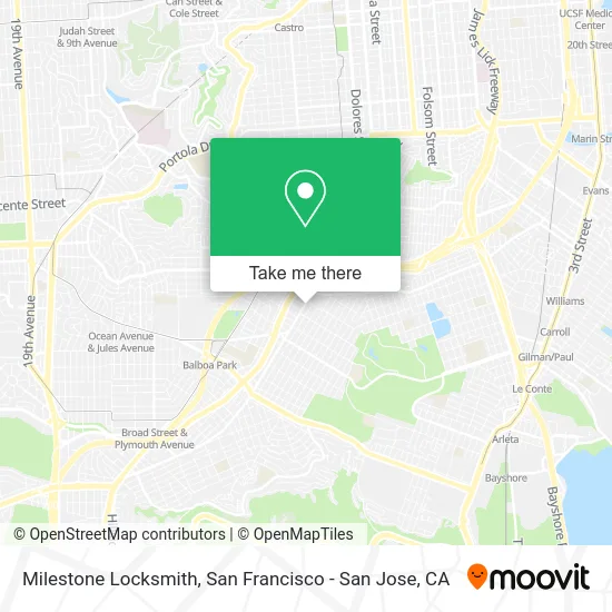 Milestone Locksmith map