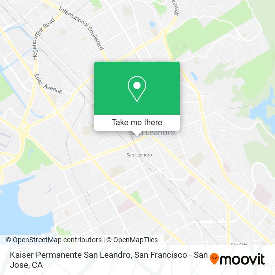Kaiser Permanente San Leandro map