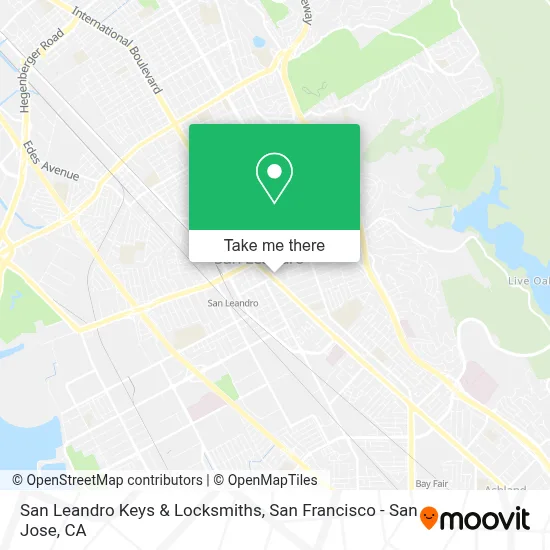 San Leandro Keys & Locksmiths map