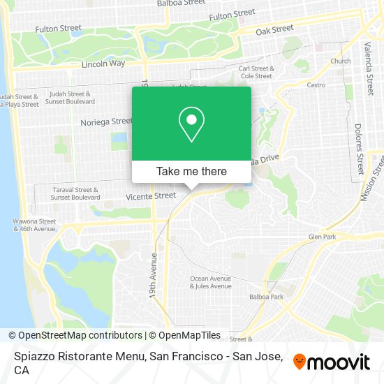 Spiazzo Ristorante Menu map