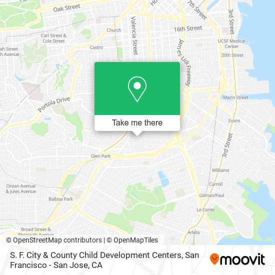 S. F. City & County Child Development Centers map