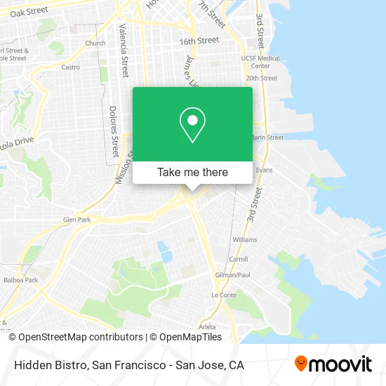 Mapa de Hidden Bistro