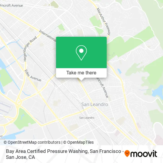 Mapa de Bay Area Certified Pressure Washing