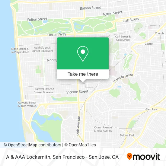 A & AAA Locksmith map