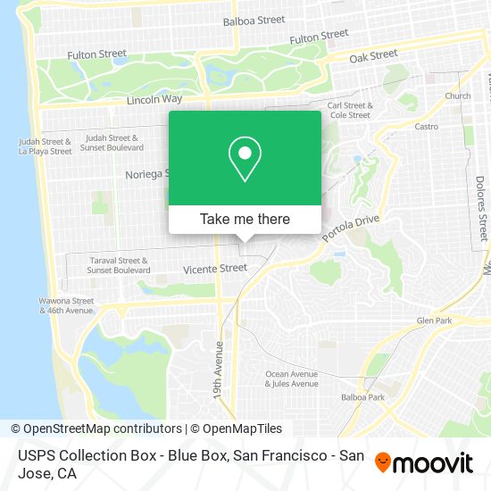 USPS Collection Box - Blue Box map